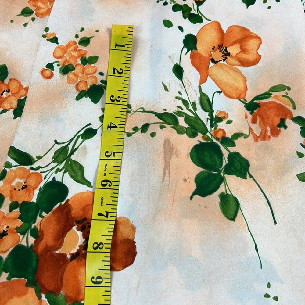 Vintage 70s does Victorian unbranded ruffled orange floral maxi dress, small - Picture 11 of 16